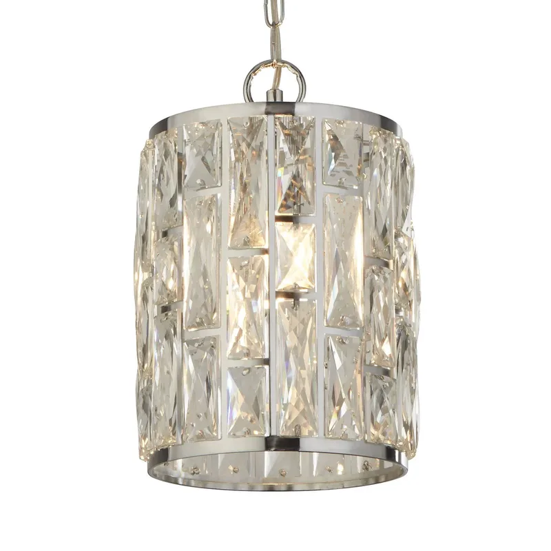 Hanglamp Bijou, kap met kristallen, Ø 22 cm von Searchlight in Chrom, Helder – Produktfoto