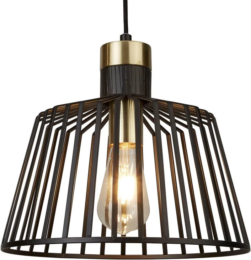 Hanglamp Bird Cage Ø 30cm - 9411BK von Searchlight in Goud Zwart – Produktfoto