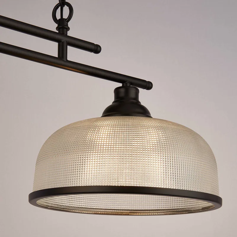Hanglamp Bistro 2-lamps, zwart van Searchlight in Mat zwart, Transparant – productfoto