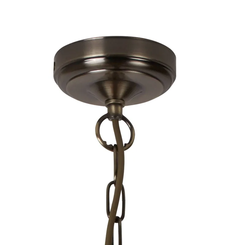 Hanglamp Bistro II, 3-lamps rond, oudmessing by Searchlight in Oud-messing, Gesatineerd – product photo