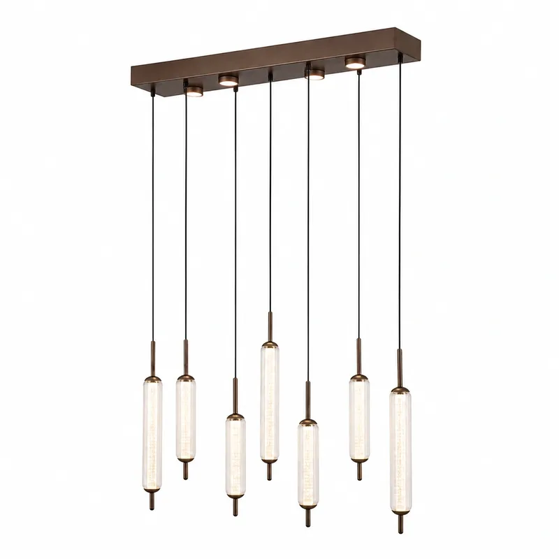 Hanglamp Cattail 11 lichts L 85 cm brons goud van Searchlight – productfoto