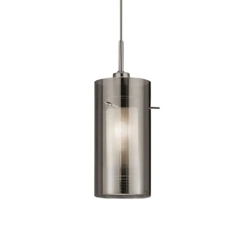Pendelleuchte Duo 2, Rauchglas/chrom einflammig von Searchlight in Chrom, Rookgrijs – Produktfoto