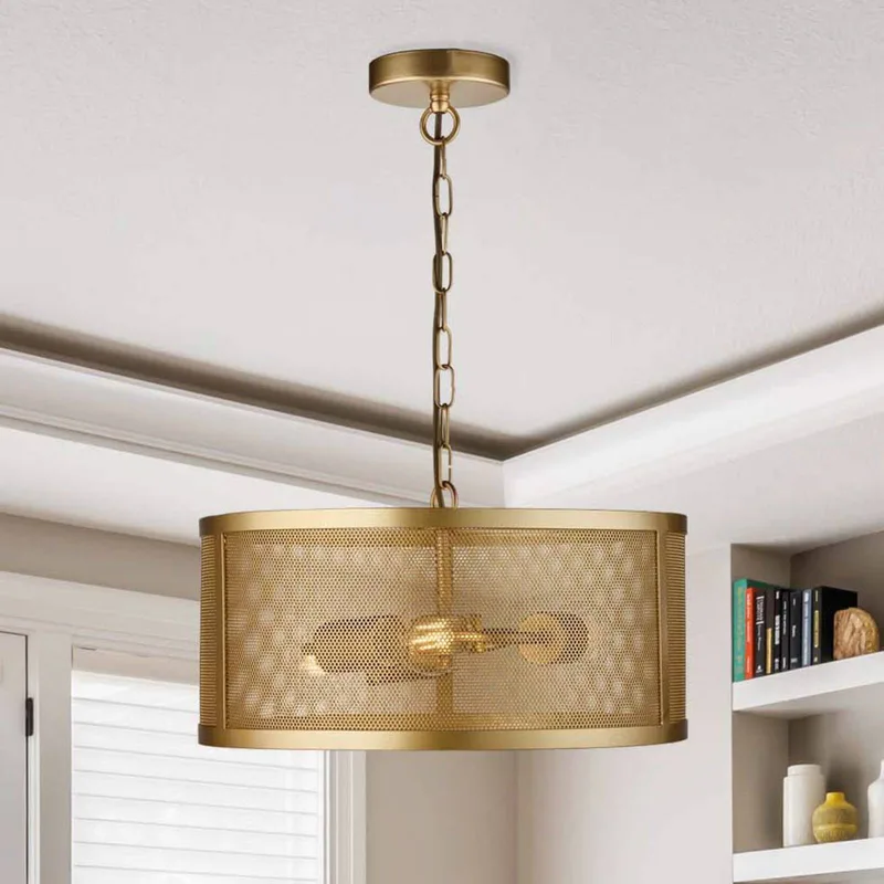 Hanglamp Fishnet, goud Ø 45 cm fra Searchlight i Mat goud – produktbillede