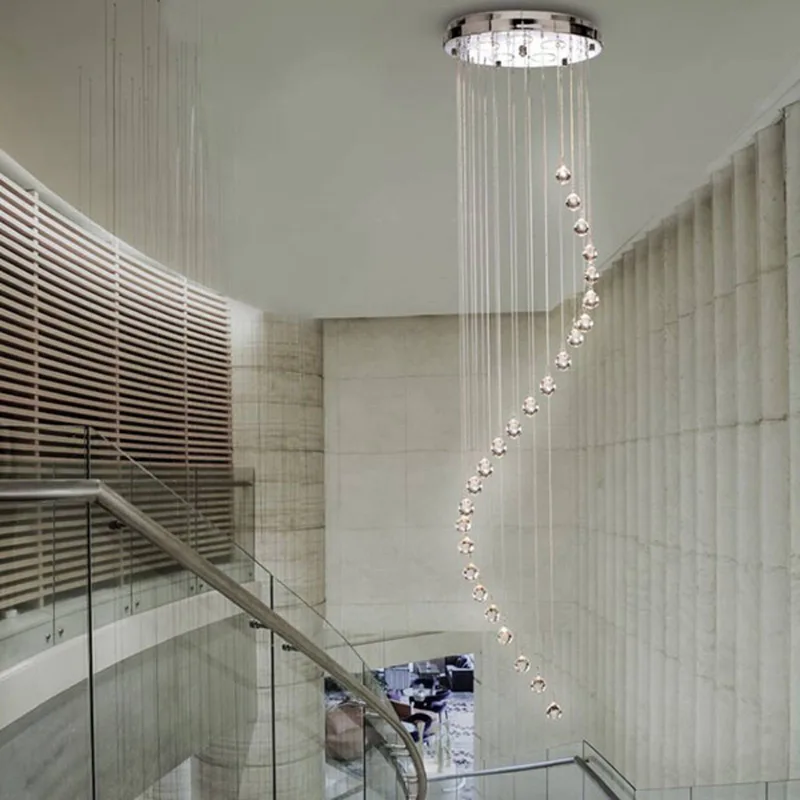 Hängeleuchte Hallway mit Kristallbehang, 180 cm von Searchlight in Chrom – Produktfoto