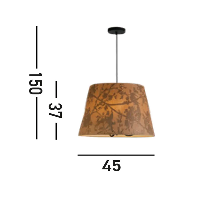 Hanglamp Isla, Ø 45 cm, bruin, beige, bamboe, staal von Searchlight in Braun, Schwarz – Produktfoto
