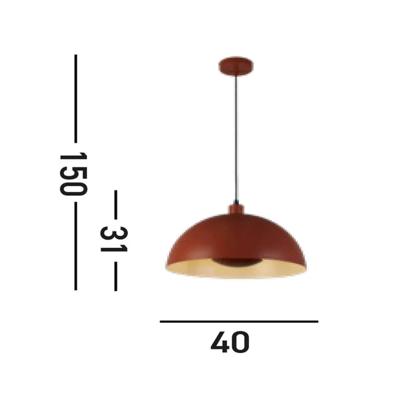 Hanglamp Mars, donkeroranje, Ø 40 cm, staal van Searchlight in Bruin-oranje – productfoto