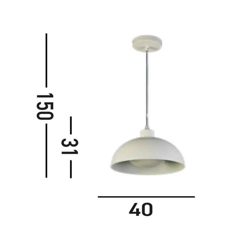 Hanglamp Mars, Ø 40 cm, staal van Searchlight in Crème – productfoto