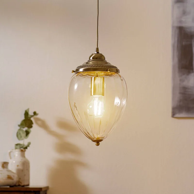 Hanglamp Pineapple, messing antiek by Searchlight in Antiek-messing, Helder – product photo