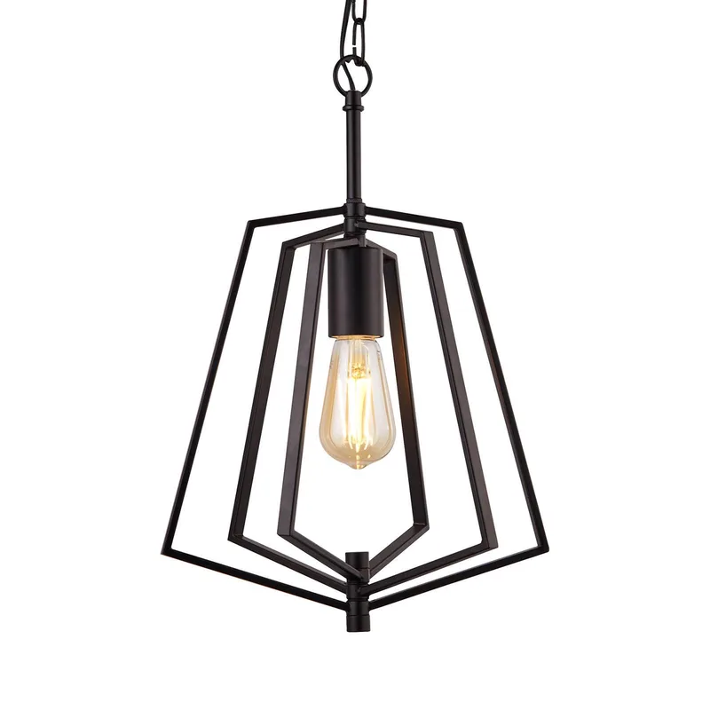 Hanglamp Slinky, 1-lamp, zwart mat von Searchlight in Mat zwart – Produktfoto