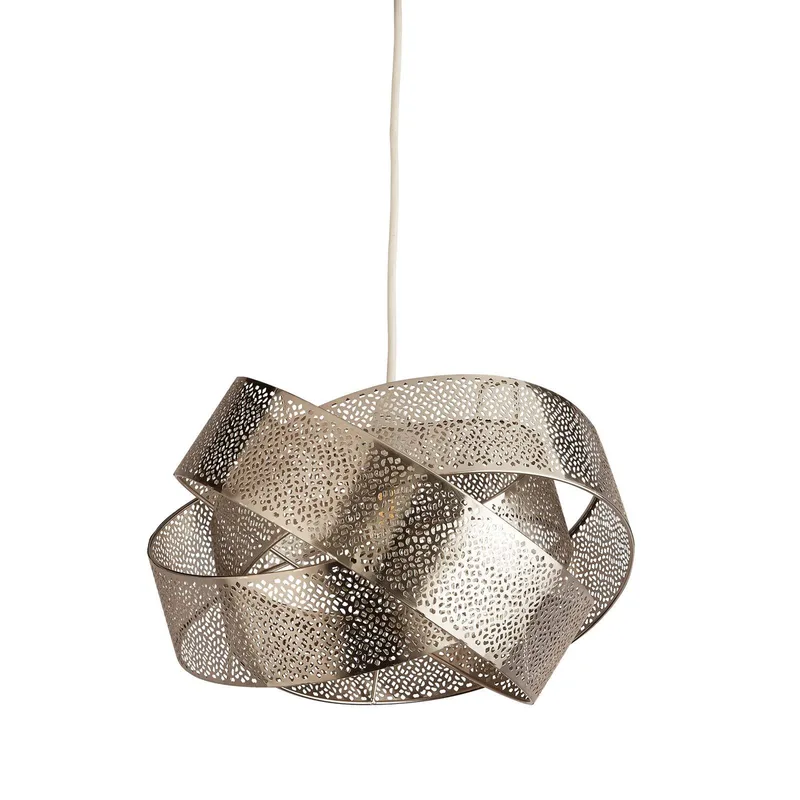 Hanglamp Steffi, grijs, metaal, Ø 35 cm, E27 von Searchlight in Silber – Produktfoto