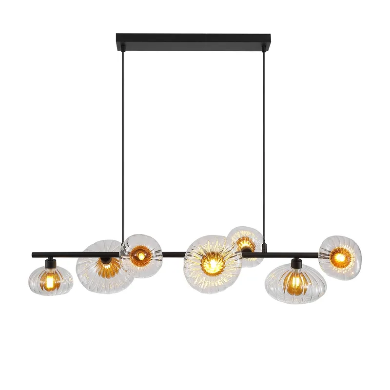 Hanglamp Sunbeam 7 lichts L 93 cm zwart van Searchlight – productfoto