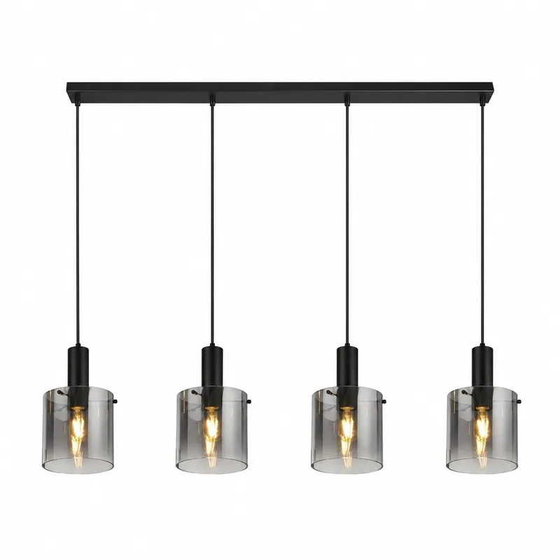 Hanglamp Sweden 4 lichts L 142 cm zwart de Searchlight – photo produit