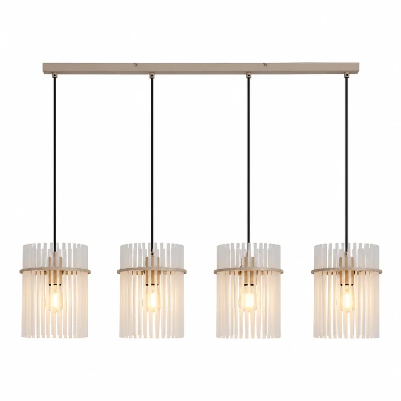 Hanglamp Swizzle 4 lichts L 111 cm beige de Searchlight – photo produit