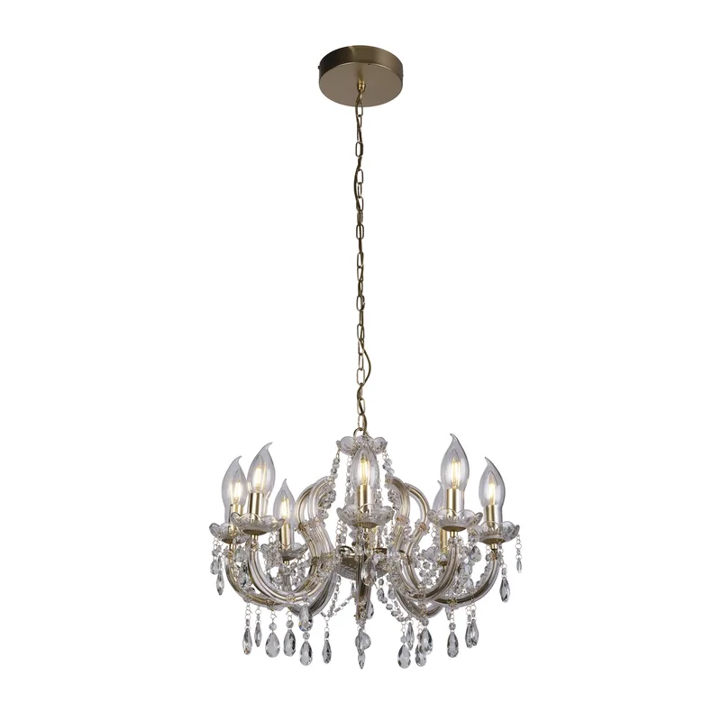 Hanglamp Utah 8 lichts Ø 60 cm outdoor IP65 goud de Searchlight – photo produit