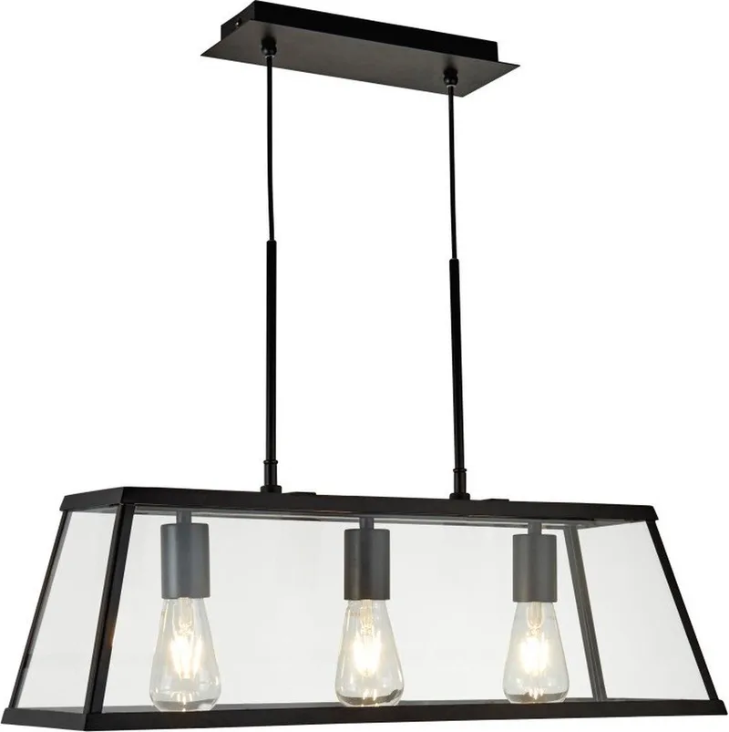 Hanglamp Voyager 3-lichts - 4613-3BK von Searchlight in Schwarz – Produktfoto