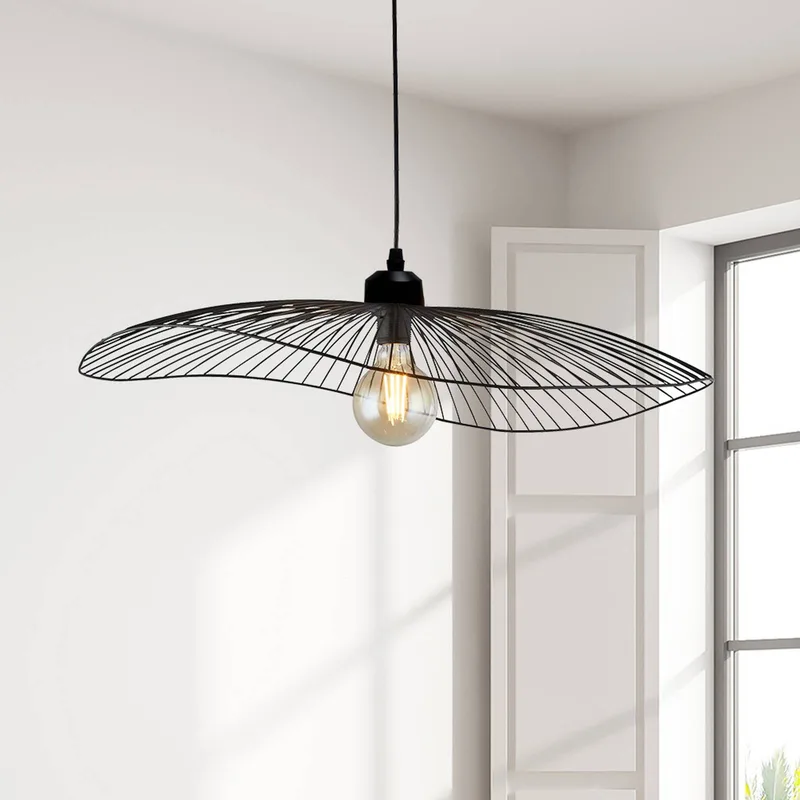 Hanglamp Wave, Ø 71 cm, metaal von Searchlight in Schwarz – Produktfoto