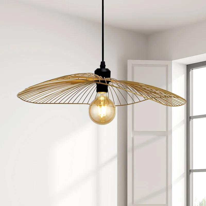 Hanglamp Wave, zwart/goudkleurig, Ø 51 cm, metaal von Searchlight in Zwart-goud – Produktfoto