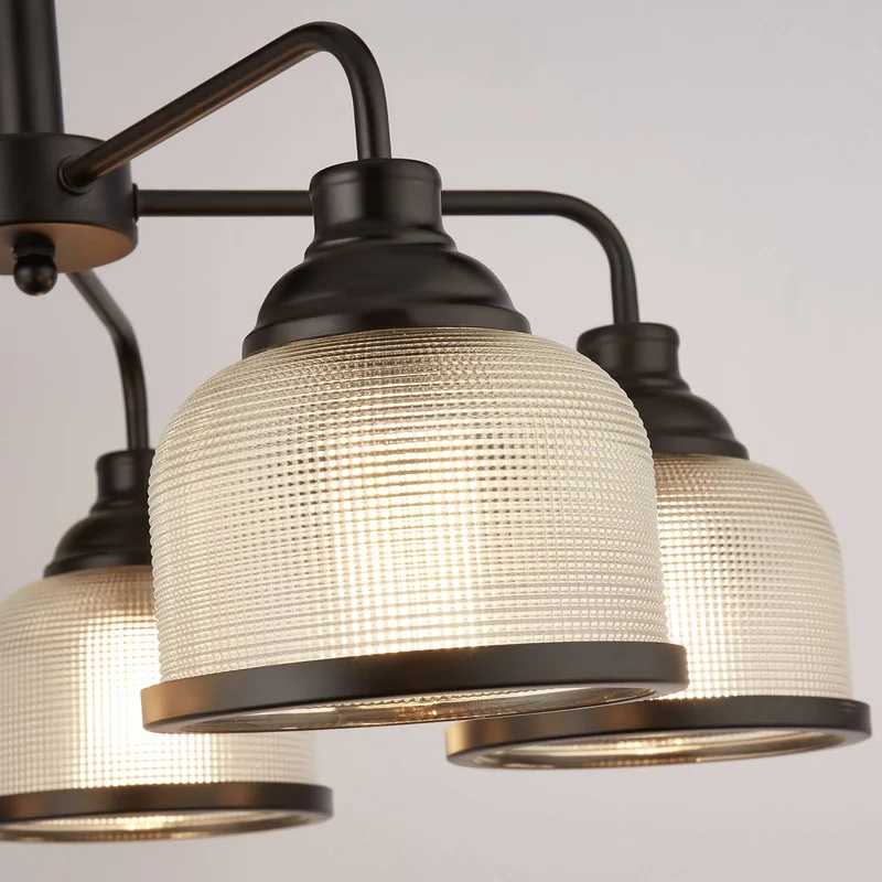 Highworth hanglamp, 5-lamps de Searchlight en Noir, Helder – photo produit