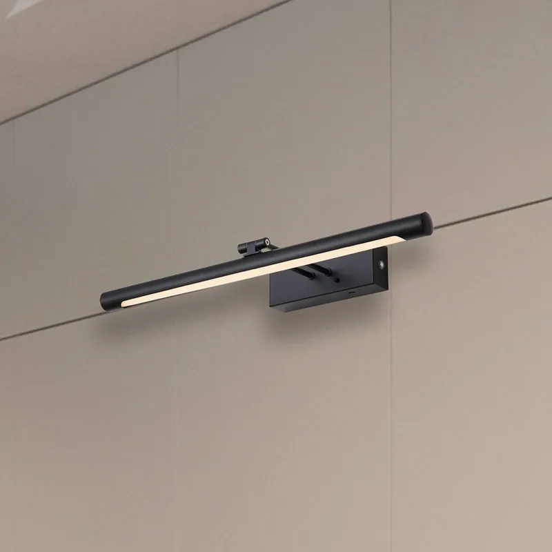 Holton LED wandlamp op accu, matzwart, breedte 45 cm, CCT van Searchlight in Matzwart, Wit – productfoto