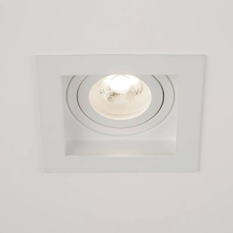 Inbouwlamp Grid One, 10 x 10 cm, aluminium, GU10 van Searchlight in Wit – productfoto