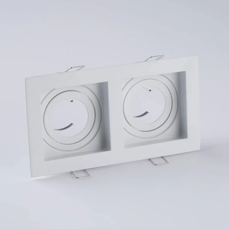 Inbouwlamp Grid Two, 2-lamps, 18,5x10 cm, aluminium, GU10 von Searchlight in Weiß – Produktfoto