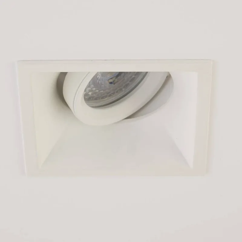Inbouwlamp Slim Trim Square, 9 x 9 cm, aluminium, GU10 von Searchlight in Weiß – Produktfoto