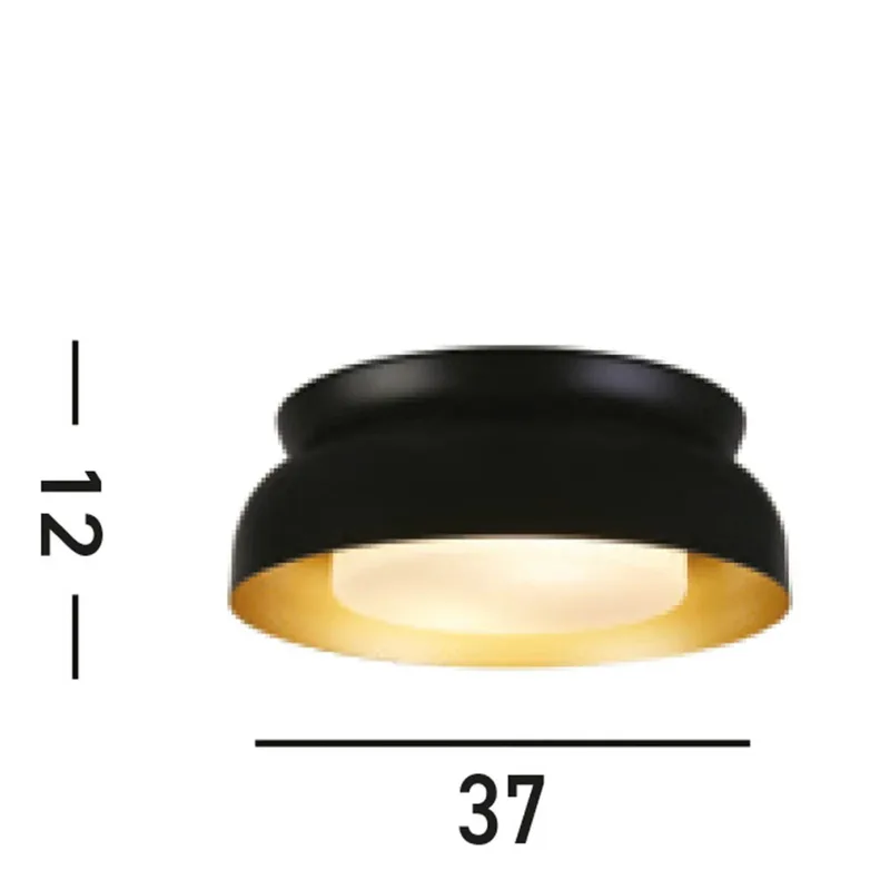 Kendal plafondlamp, zwart/goud, staal, glas by Searchlight in Black, White – product photo