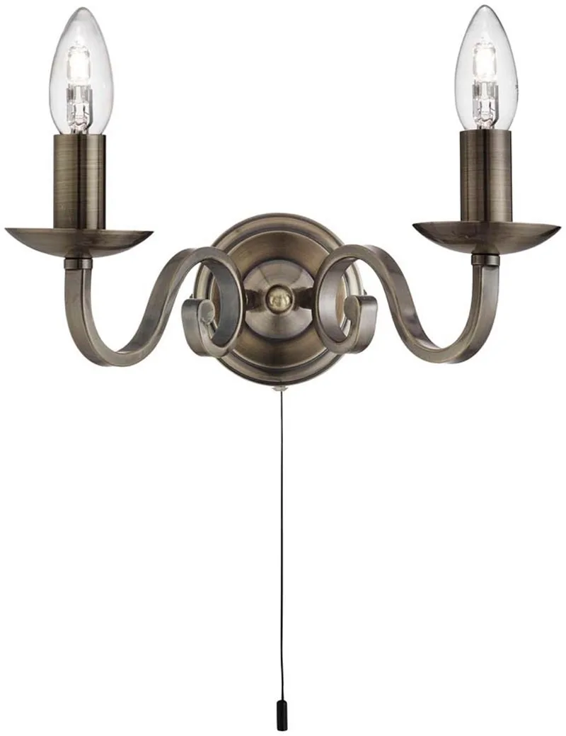 Klassieke wandlamp Richmond 2-lichts bronsbruin - 1502-2AB fra Searchlight i Brun – produktbillede