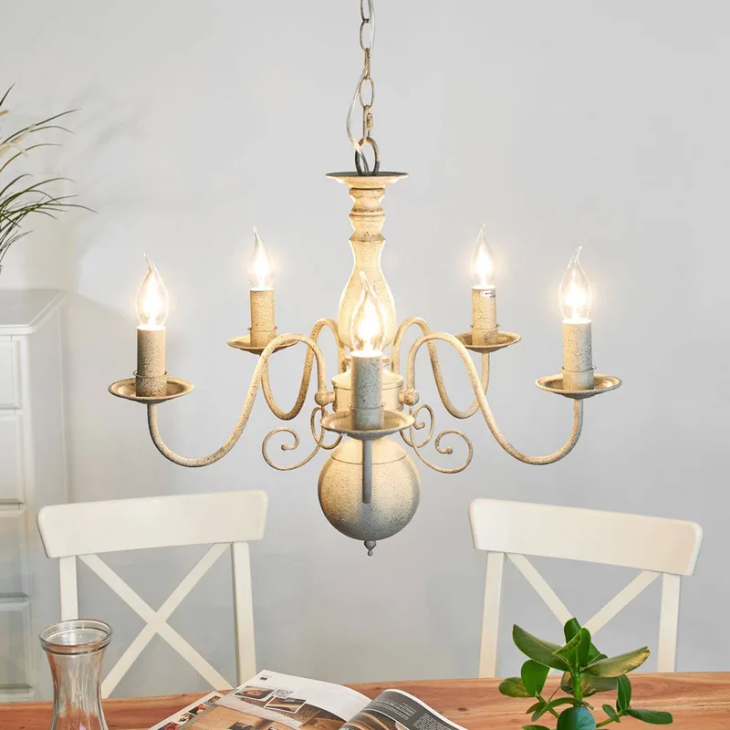 Kroonluchter Greythorne- 5-lichtbr. de Searchlight en Gris – photo produit