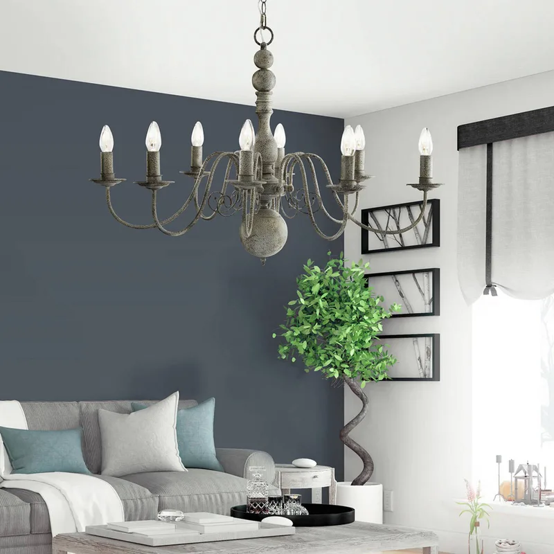Kronleuchter Greythorne - 8-flg. von Searchlight in Grau – Produktfoto