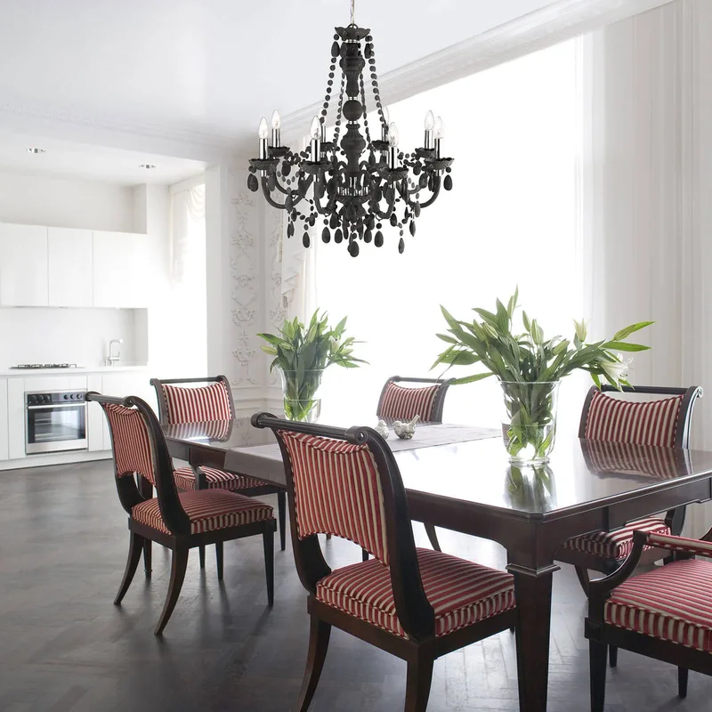 Kroonluchter Marie Therese, 8-lamps by Searchlight in Dark grey – product photo
