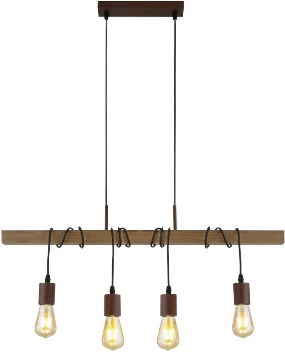 Landelijke hanglamp Barn 4-lichts - 4874-4BR de Searchlight en Marron – photo produit