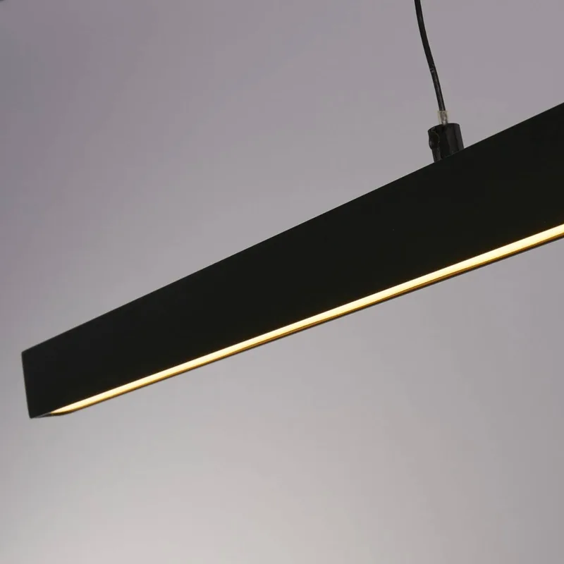 Layla LED hanglamp, lineair, in hoogte verstelbaar, CCT von Searchlight in Schwarz – Produktfoto