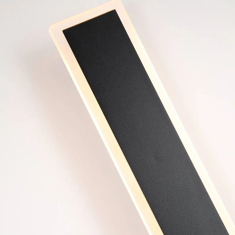 LED-Außenwandlampe Bordo Square Höhe 60 cm schwarz Aluminium von Searchlight in Schwarz – Produktfoto