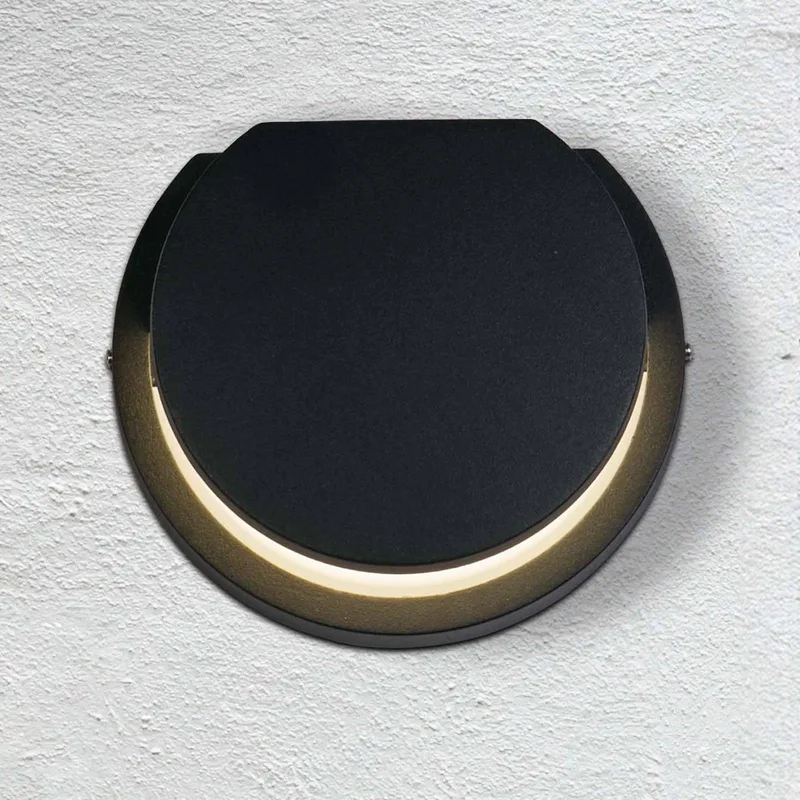 LED buiten wandlamp Chiswick, zwart, breedte 14 cm, metaal fra Searchlight i Sort, Hvid – produktbillede