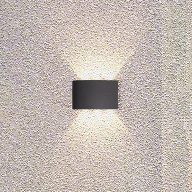 LED buiten wandlamp Shadows, breedte 18 cm, metaal von Searchlight in Schwarz – Produktfoto