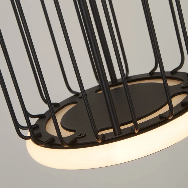 LED hanglamp Cage 3-lamps, zwart fra Searchlight i Gesatineerd zwart – produktbillede