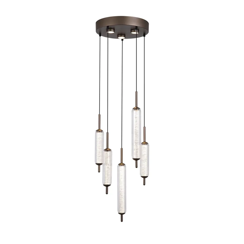 LED hanglamp Cattail 8 lichts Ø 37 cm brons goud fra Searchlight – produktbillede