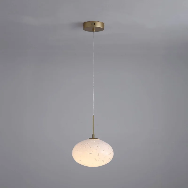LED hanglamp Confetti, Ø 25 cm, goudkleurig/wit, glas fra Searchlight i Hvid, Guld – produktbillede