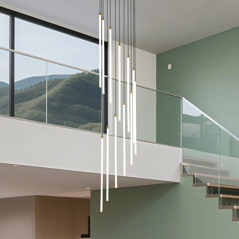 LED hanglamp Flare, messingkleurig, Ø 35 cm, CCT, 12-lamps. fra Searchlight i Satijnmessing, Hvid – produktbillede
