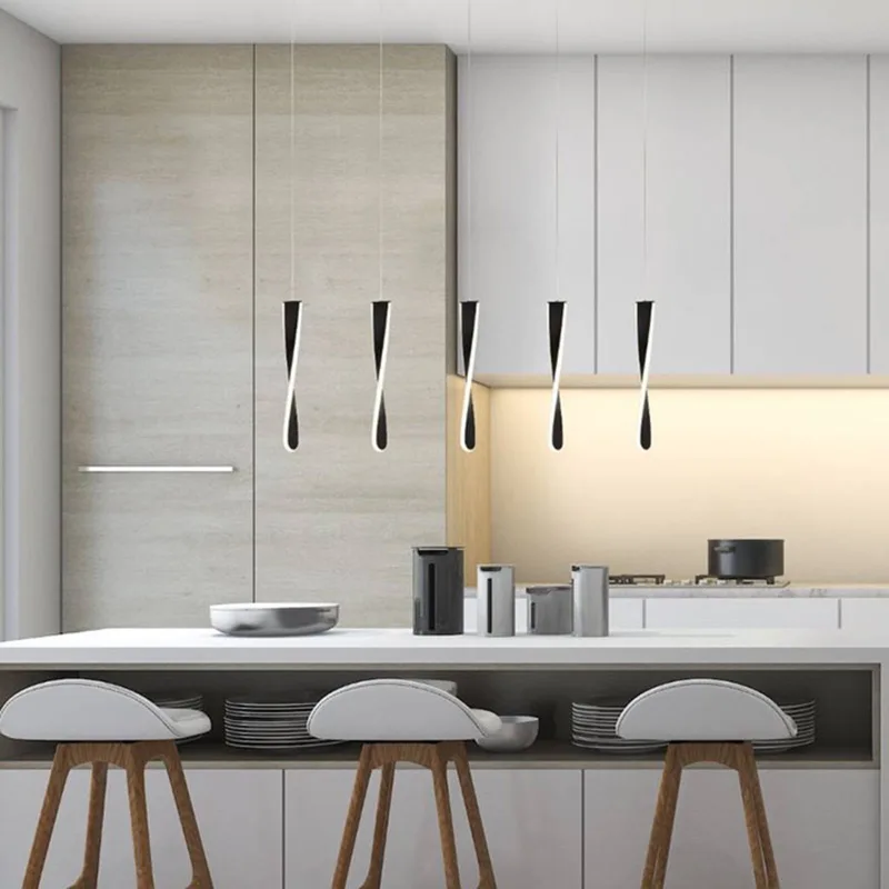 LED hanglamp Paddle, 5-lamps by Searchlight in Mat zwart, White – product photo