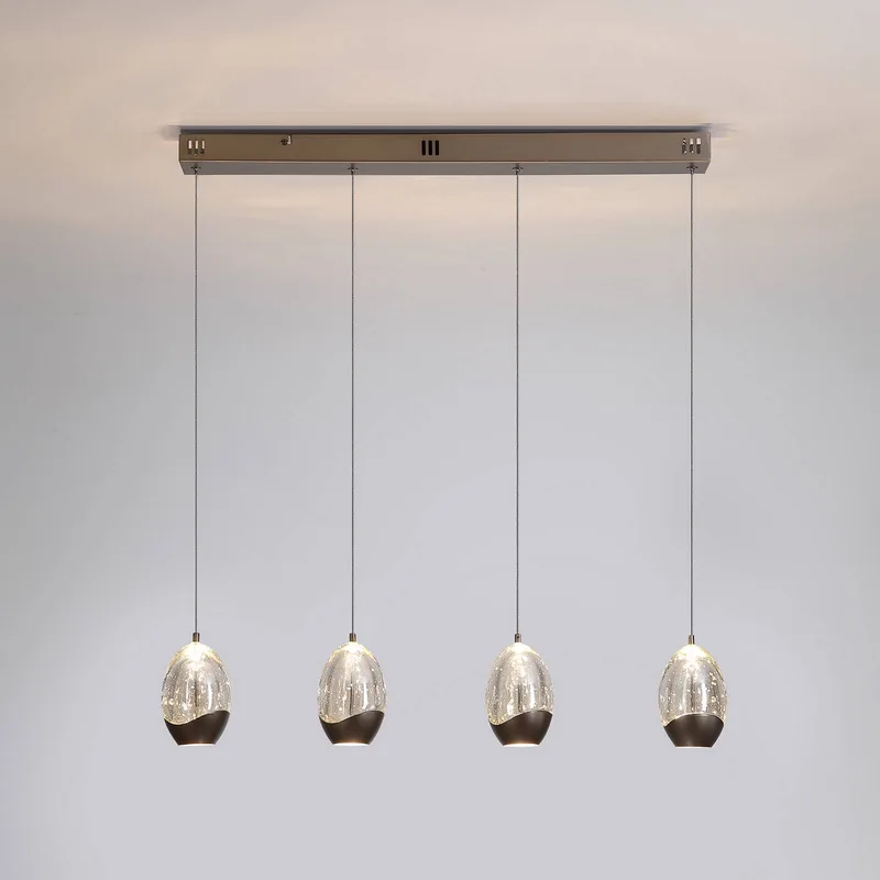 LED hanglamp Seeds, crèmekleurig, lengte 75 cm, glas 4-lamps. von Searchlight in Creme – Produktfoto