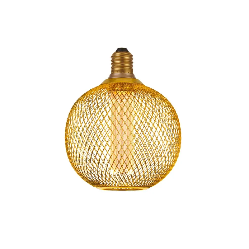 LED lamp E27 Mesh 3,4W 3.000K Ø12cm by Searchlight in Gold – product photo