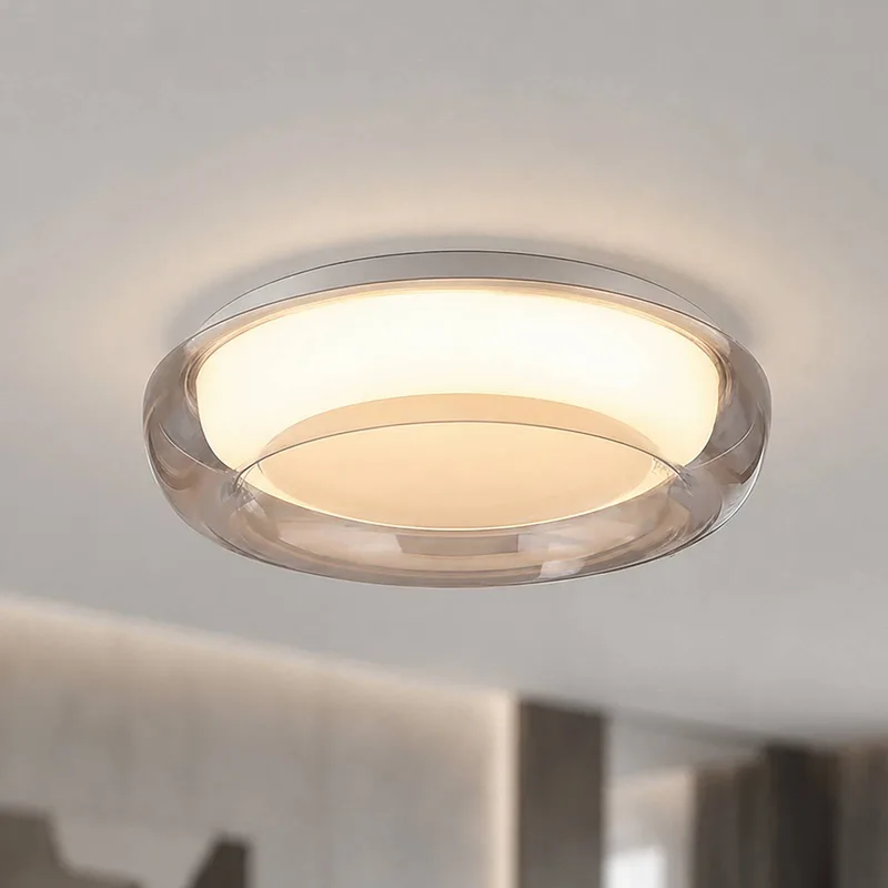 LED plafondlamp Jude Flush, Ø 30 cm, CCT fra Searchlight i Amber – produktbillede