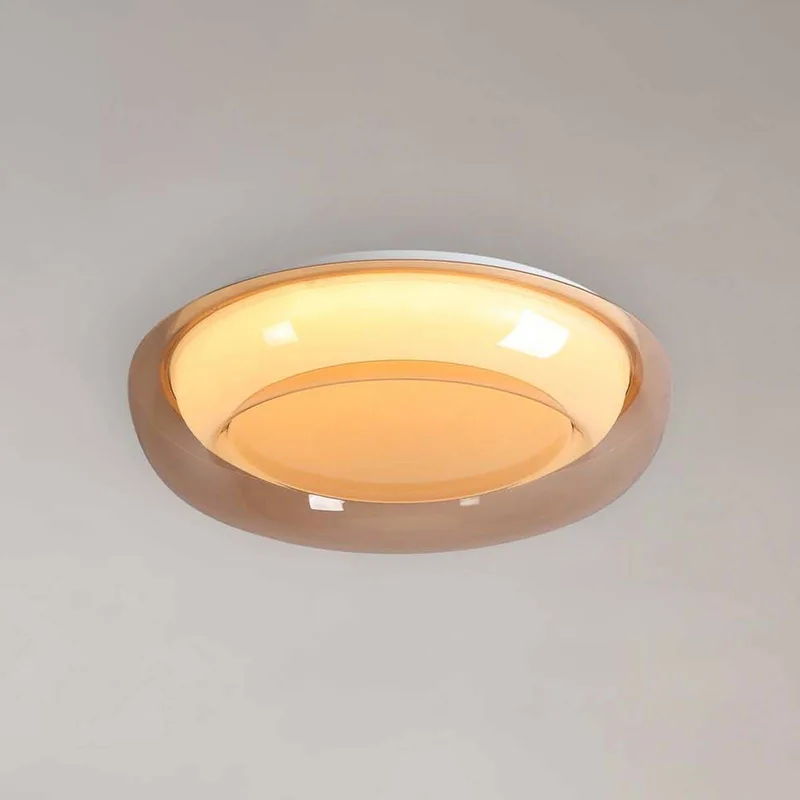LED plafondlamp Jude Flush, Ø 40 cm, CCT fra Searchlight i Amber – produktbillede