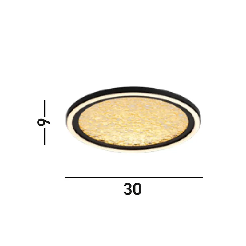 LED plafondlamp Luna, Ø 30 cm, zwart/goudkleurig, metaal von Searchlight in Schwarz, Gold – Produktfoto