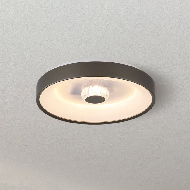 LED plafondlamp Polka, latte/wit, Ø 38 cm, ijzer/acryl von Searchlight in Lat, Weiß – Produktfoto