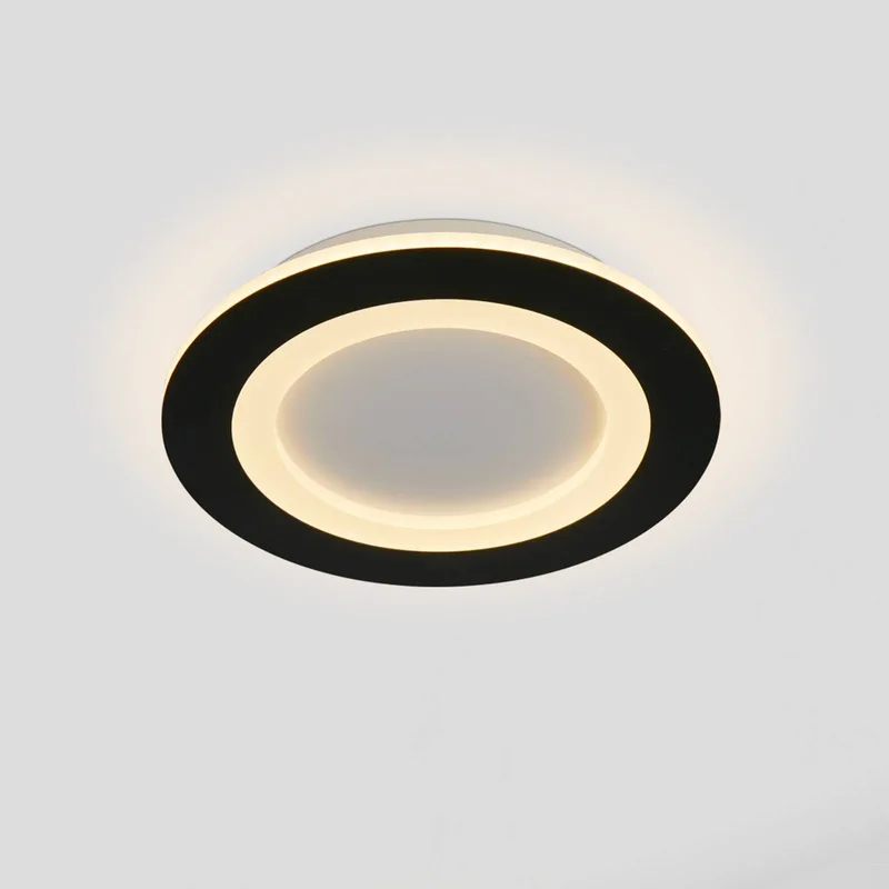 LED plafondlamp Ringo, Ø 25 cm, zwart/wit, ijzer/acryl, CCT von Searchlight in Schwarz, Weiß – Produktfoto