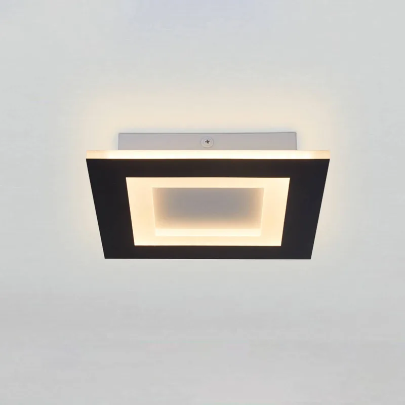 LED plafondlamp Squary, lengte 25 cm, zwart/wit ijzer, CCT de Searchlight en Noir, Blanc – photo produit