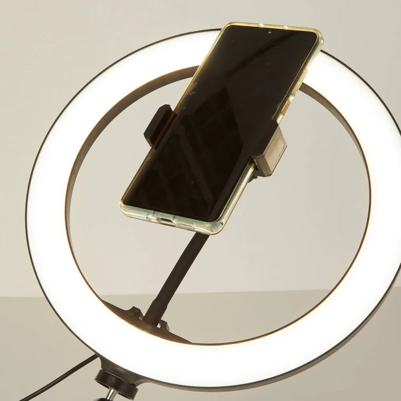 LED ringlamp Selfie Tripod USB CCT de Searchlight en Noir, Blanc – photo produit